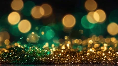  Animation golden light shine particles bokeh background. Stock Footage 270314230