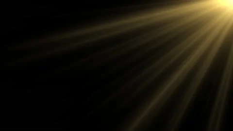 Animation of golden rays of the sun on a black background shine. Stock Footage 146449973