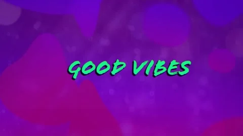 Animation of good vibes text over purple... | Stock Video | Pond5