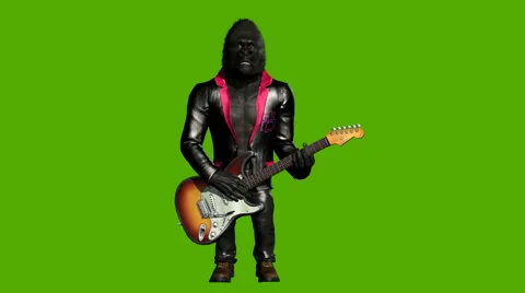ANIMATION Gorilla playing guitar 스톡 동영상 56606430