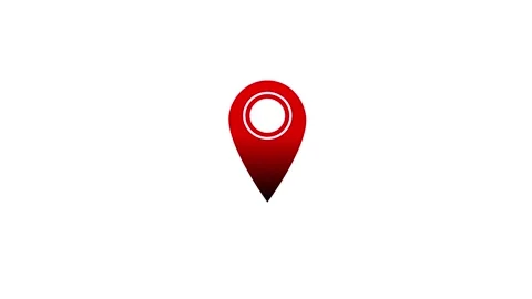 Animation of GPS or maps icon in red color isolated on white Stock Footage 294697423