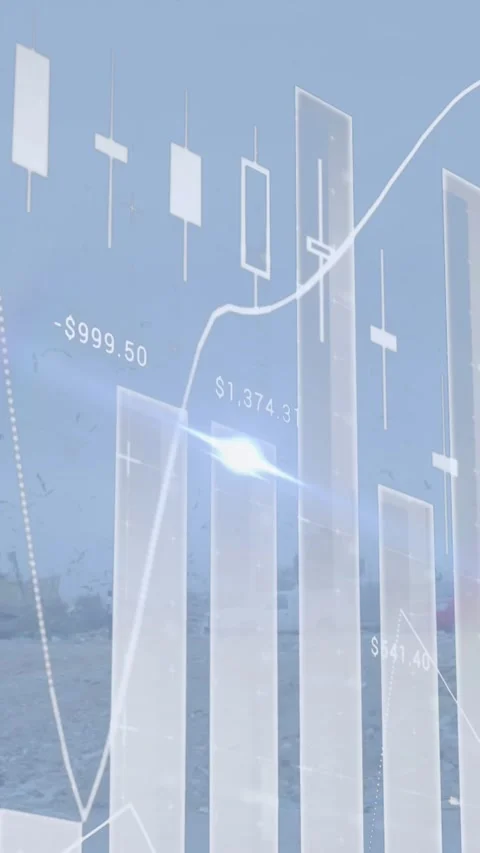 Animation of graph and data over timelapse with trucks on waste dump Stock Footage 322561126