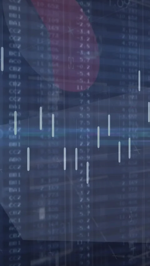 Animation of graph and data processing with blue light on black background Stock Footage 343644211