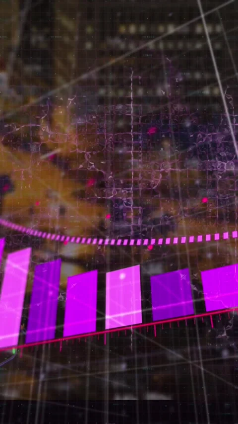 Animation of graph and data processing over cityscape Stock Footage 344693068