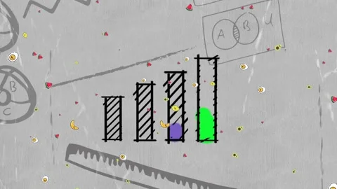 Animation of graph and falling food over... | Stock Video | Pond5