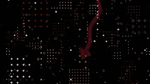 Animation of graph with arrow over dots forming abstract pattern against black Stock Footage 312304102
