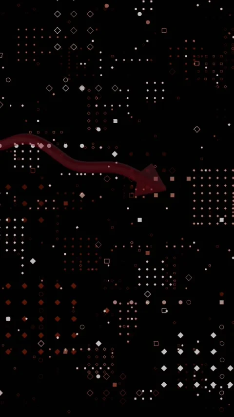 Animation of graph with arrow over dots forming abstract pattern against black 스톡 동영상 321991615