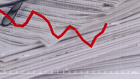 Animation of graph with changing numbers over grid pattern against spectacles Stock Footage 244698613