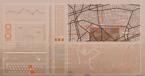 Animation of graph, loading circles, bars, navigation pattern and computer Stock Footage 248970647