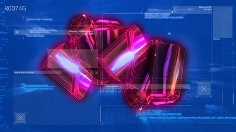 Animation of graph over cluster of glowing computer circuit board Stock Footage 329579086