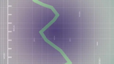 Animation of graph over grid pattern with changing numbers against abstract 스톡 동영상 314124644