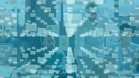 Animation of graphical folders, lock and... | Stock Video | Pond5