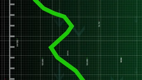 Animation of graphs and changing numbers and multiple arrows over black Stock Footage 313411977