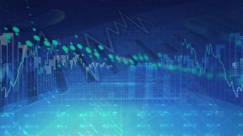 Animation of graphs and data over world ... | Stock Video | Pond5