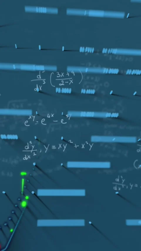 Animation of graphs and math formulas on blue background Stock Footage 319371723