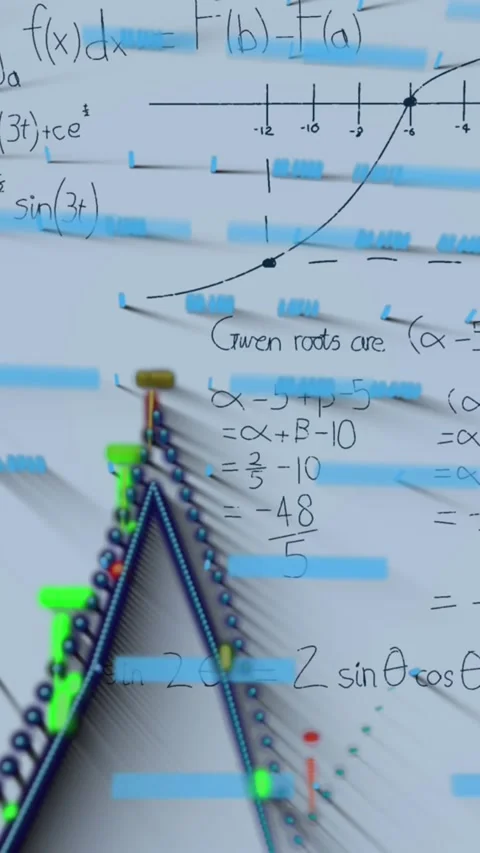 Animation of graphs and math formulas on grey background Stock Footage 319458457