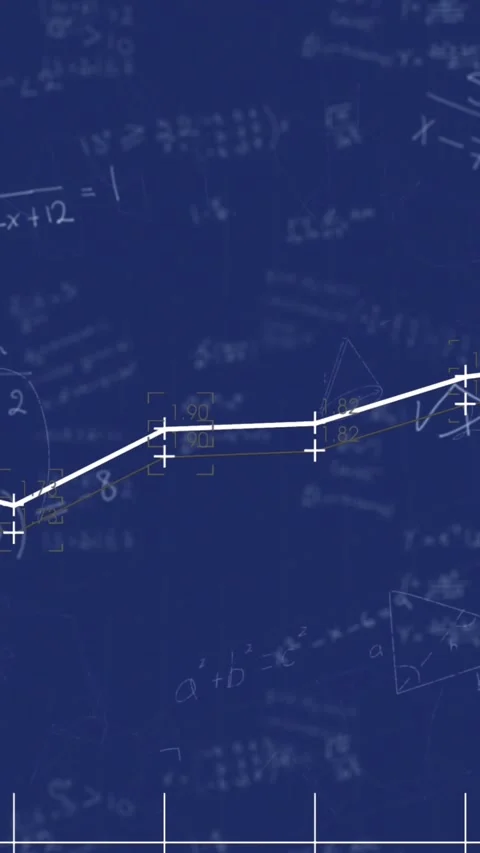 Animation of graphs and math formulas on navy background Stock Footage 344765715