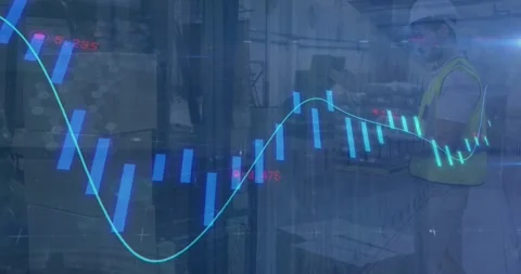 Animation of graphs with changing number... | Stock Video | Pond5