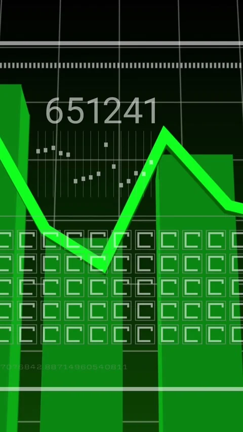 Animation of graphs, changing numbers, loading bar, squares over grid pattern Stock Footage 320921592