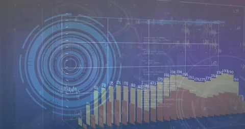 Animation of graphs, changing numbers ov... | Stock Video | Pond5