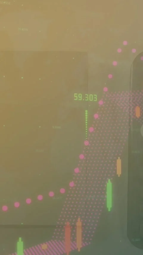 Animation of graphs with changing numbers, overhead view of diary, calculator, Stock Footage 321216427