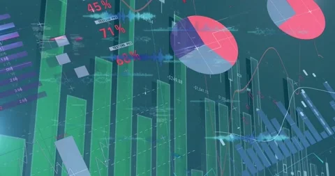 Animation of graphs, data and lights on ... | Stock Video | Pond5