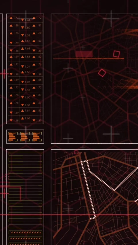 Animation of graphs, loading bars and circles, lines and navigation pattern over Stock Footage 344244083