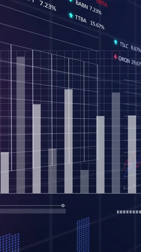 Animation of graphs, loading bars, multiple graphs and trading boards over black Stock Footage 344557790