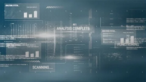 Animation of graphs, loading bars, texts, computer language, lens flares against Stock Footage 238060689