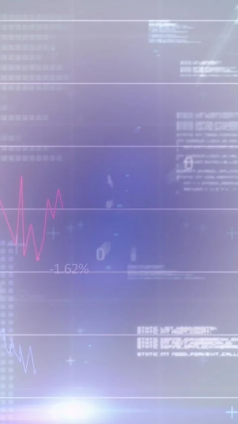 Animation of graphs with looping binary codes over computer language against Stock Footage 321216460