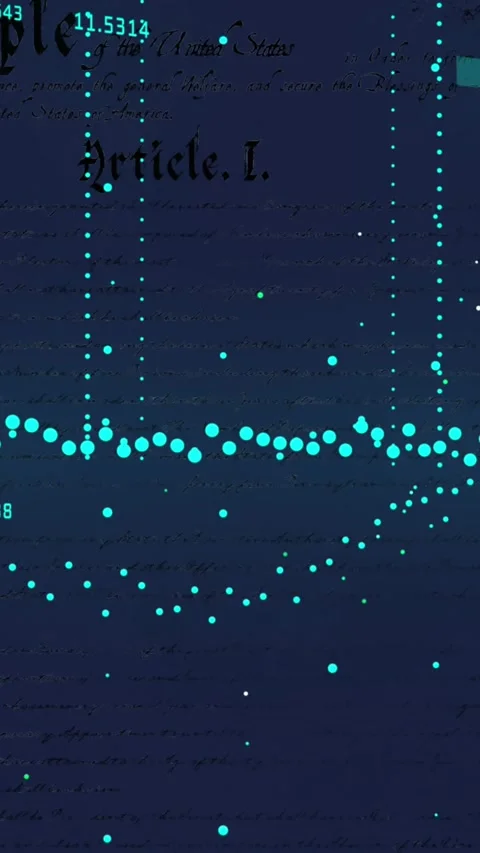 Animation of graphs, moon and numbers moving over article 1 text Stock Footage 344693544