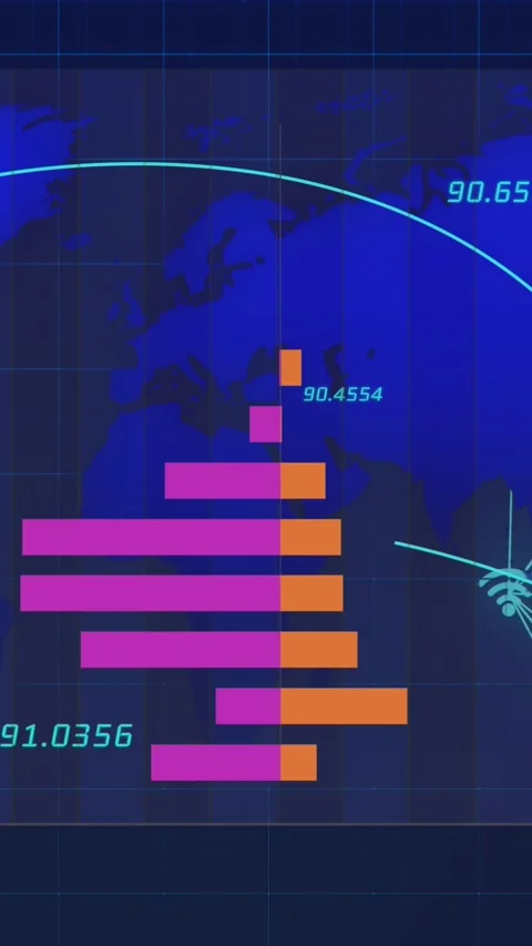 Animation of graphs, numbers, connected ... | Stock Video | Pond5