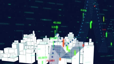 Animation of graphs with numbers over wh... | Stock Video | Pond5