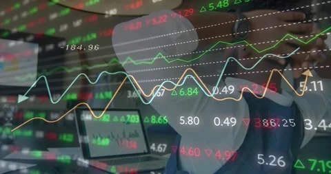 Animation of graphs, trading board over ... | Stock Video | Pond5