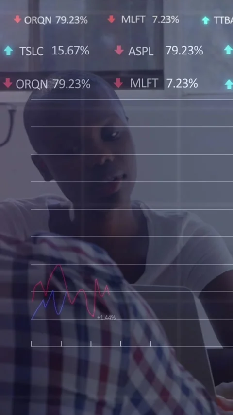 Animation of graphs, trading boards, computer language, diverse coworkers Stock Footage 320183606