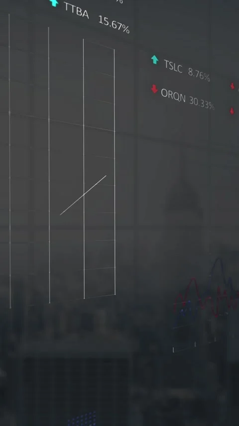 Animation of graphs, trading boards, loading circles over aerial view of modern Stock Footage 344766103