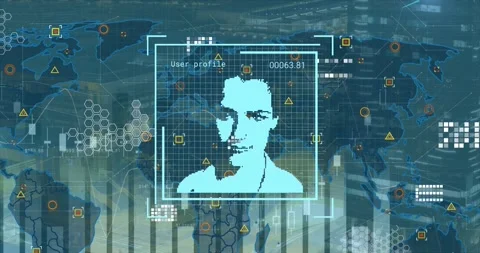 Animation of graphs, world map and user ... | Stock Video | Pond5
