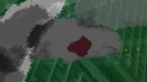 Animation of gray shapes and cyberattack warning over cityscape Stock Footage 325961500