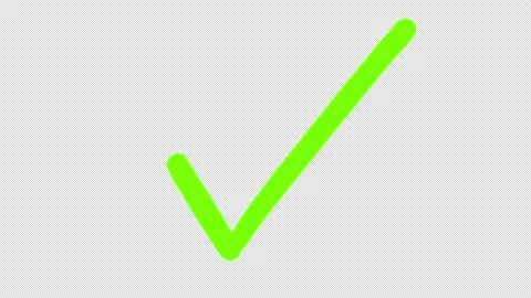 Animation of a green approving mark on a black screen. Video stock 209640309