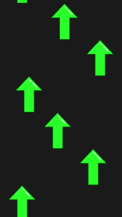 An animation of a green arrow symbol pointing upwards. Stock Footage 345430050