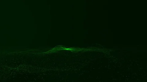 Animation The green background is moving with tiny green balls like particles. Stock Footage 89247725