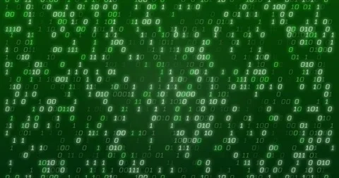 Animation of green binary coding data processing over green background Stock Footage 330782720