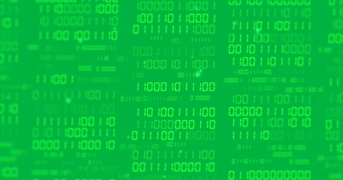 Animation of green binary data processing on transparent background Stock Footage 317925639