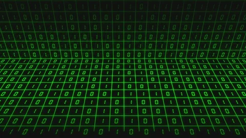 Animation of Green Binary &amp; Digital Internet on Black Background Stock Footage 118635801
