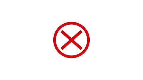 Animation of a green checkmark and a red x shape diagonal cross on white ba.. Stock Footage 324573000
