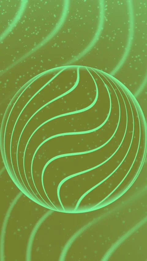 Animation of green circle and lines with snow falling Stock Footage 342225015