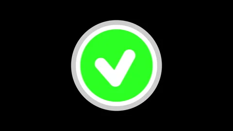 Animation of a green circular checkmark icon with a glowing white border on a Stock Footage 310702694