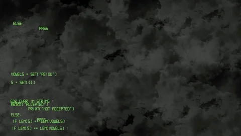 Animation of green computer code against dark clouds Stock Footage 116595511