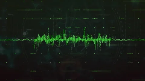 Animation of green data stream and processing data on black background Stock Footage 266198545