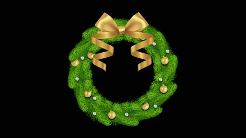 Animation green decorated wreath isolate. Stock Footage 227862363